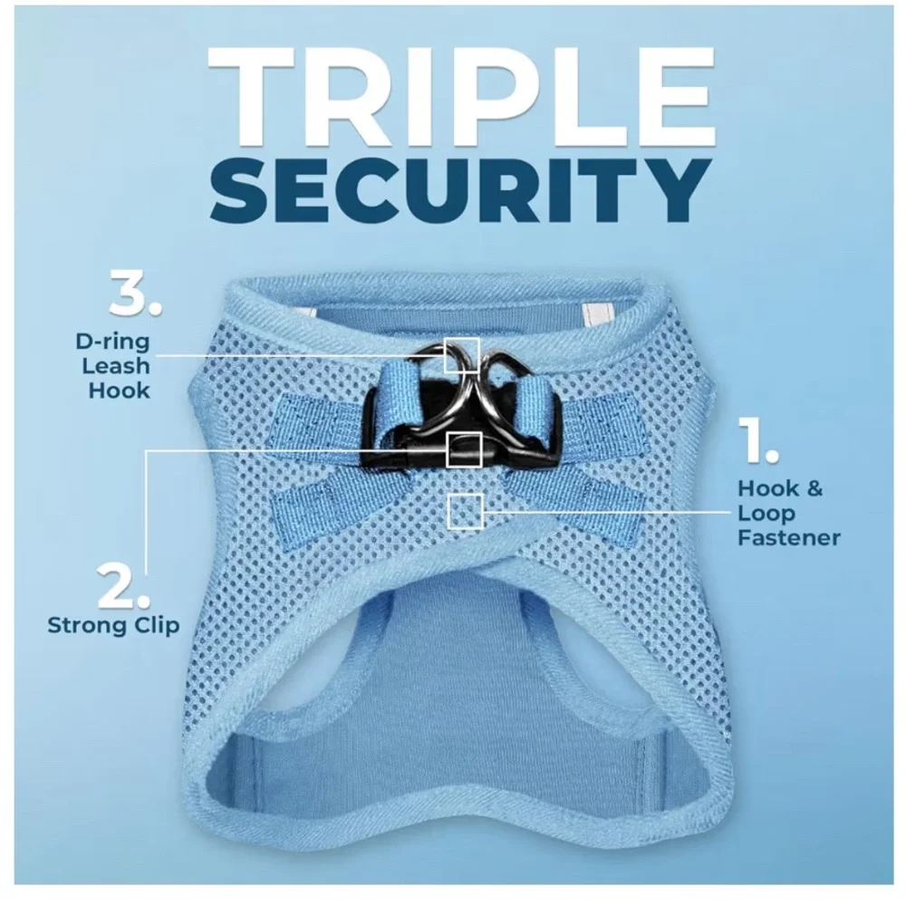 Baby Blue Breathable Mesh Step In Dog Harnesses, 2 available size M - Picture 4 of 12